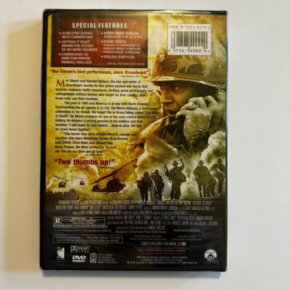 New We Were Soldiers DVD Mel Gibson 2002 War - Picture 2 of 2